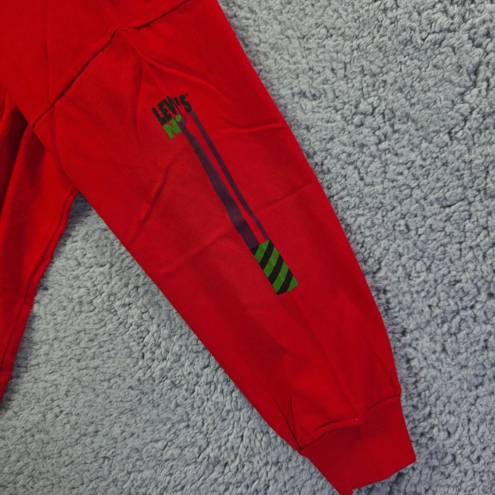Vintage Levis Sport Jeans Red Long Sleeve Graphic T-Shirt Kids Size 6 NWT USA